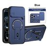 Magnetic Stand Phone Case for Apple 13, 14, 15 Pro, 17 Pro Max with Push-Window and Full Lens Coverage