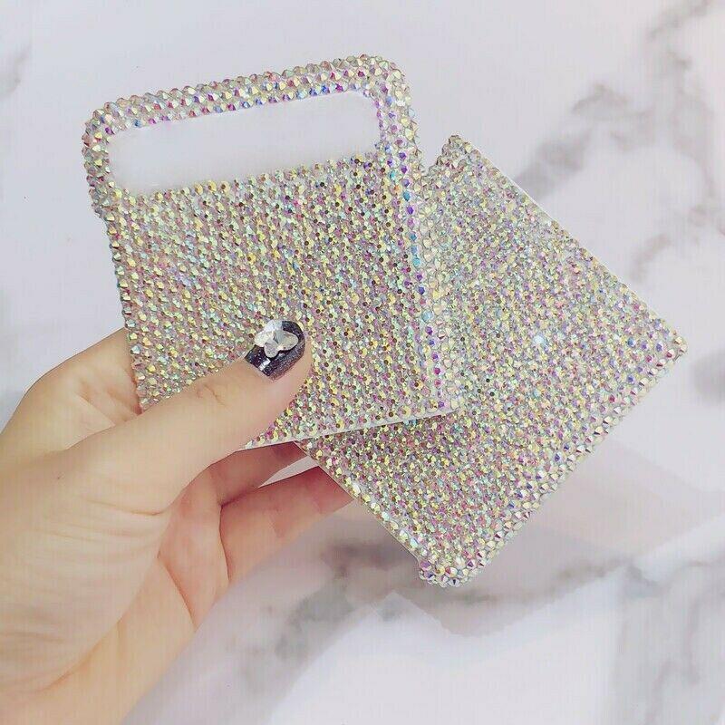 Grey Bling Glitter Crystal Cases For Samsung Galaxy Z Flip 5g Z Flip 3 Z Flip 4 Z Fold 3 2 Z Fold 4 Diamond Gel Hard Fundas