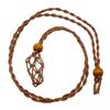 Retro Style Net Bag Necklace Handmade Crystal Stone Pendant Necklace Braided Necklace  Women