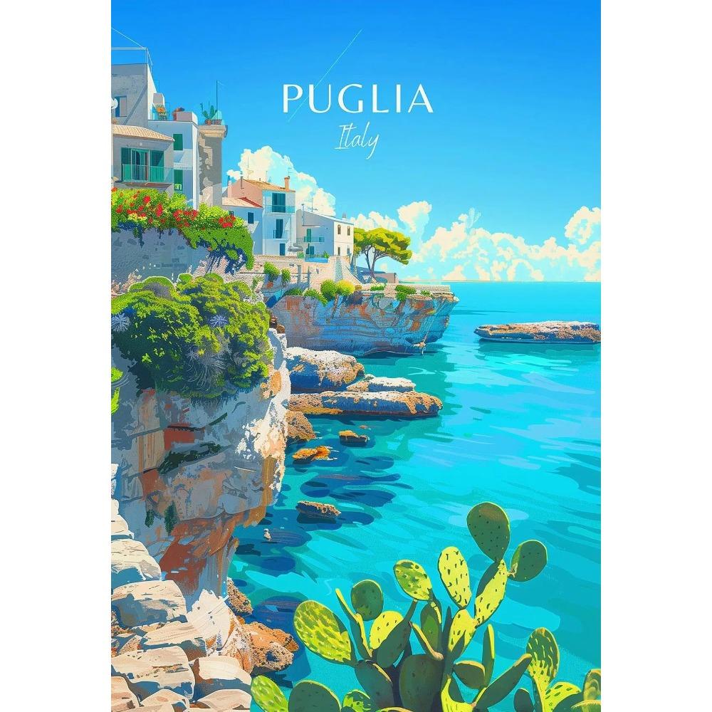 Modern Amalfi Italy Famous Travel Posters Palermo Vintage Puglia Cinque Terre Travel Prints Canvas Wall Pictures Home Room Decor