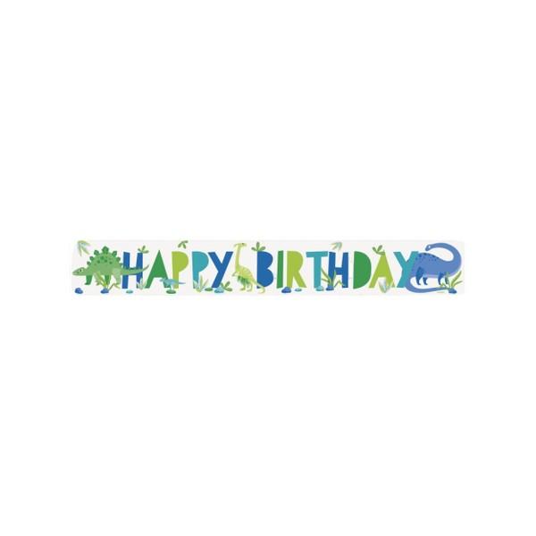 Unique Party Foil Dinosaur Happy Birthday Banner