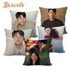 Custom Crash Landing On You Hyun Bin KPOP Pillowcase 45X45cm Wedding Decorative Eco-Friendly Cotton Linen Fabric Pillow Case
