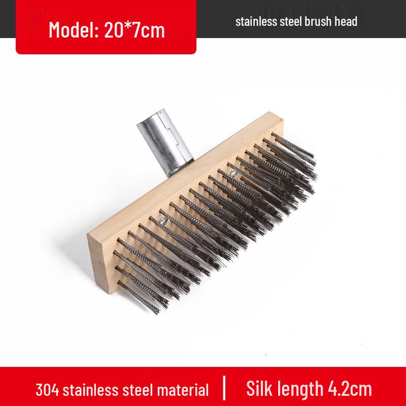 Stainless Steel Long Handle Wire Brush: Stiff Bristles for Scrubbing Tile, Cement, Moss, Rust Removal, and More