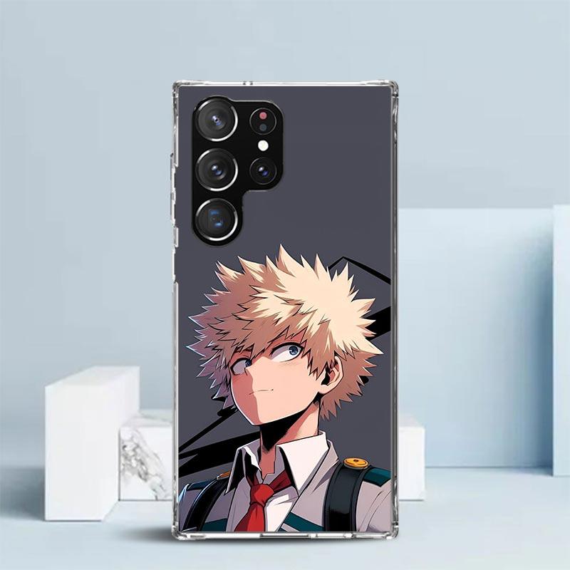 Bakugou Katsuki MHA My Hero Phone Case For Samsung Galaxy S24 S25 Edge S26 Ultra S22 S23 Plus S21 + S20 FE Soft TPU Back Cover G