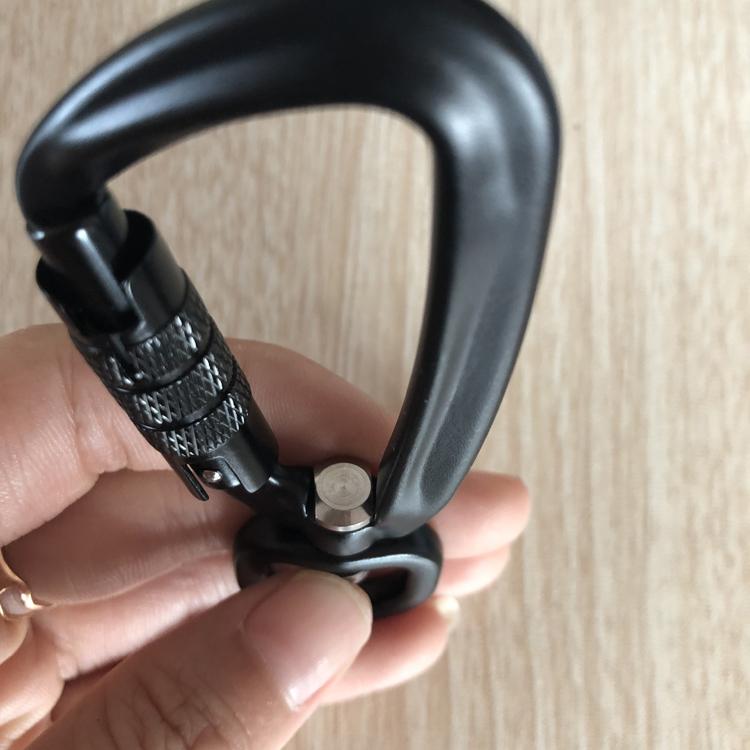 360° Swivel Rotating Self-Locking Industrial Grade Aluminum Alloy Plain Finish Carabiner Hook EH1303TN+A&4-5KN&swivel carabiner чёрный
