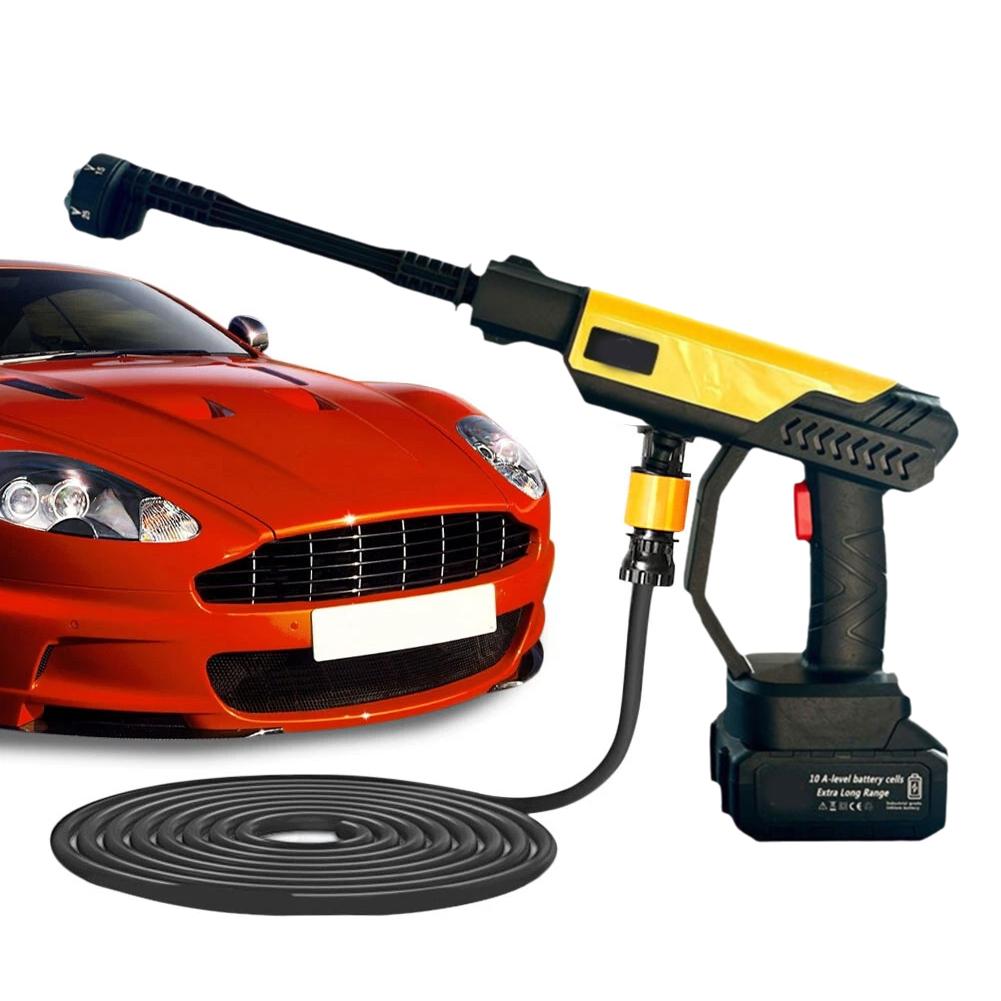 Electric Car Pressure Washer Handheld,Portable Battery Power Washer With 6-in-1 Nozzle, For Car Floor Fence Wall Cleaning K9Y4