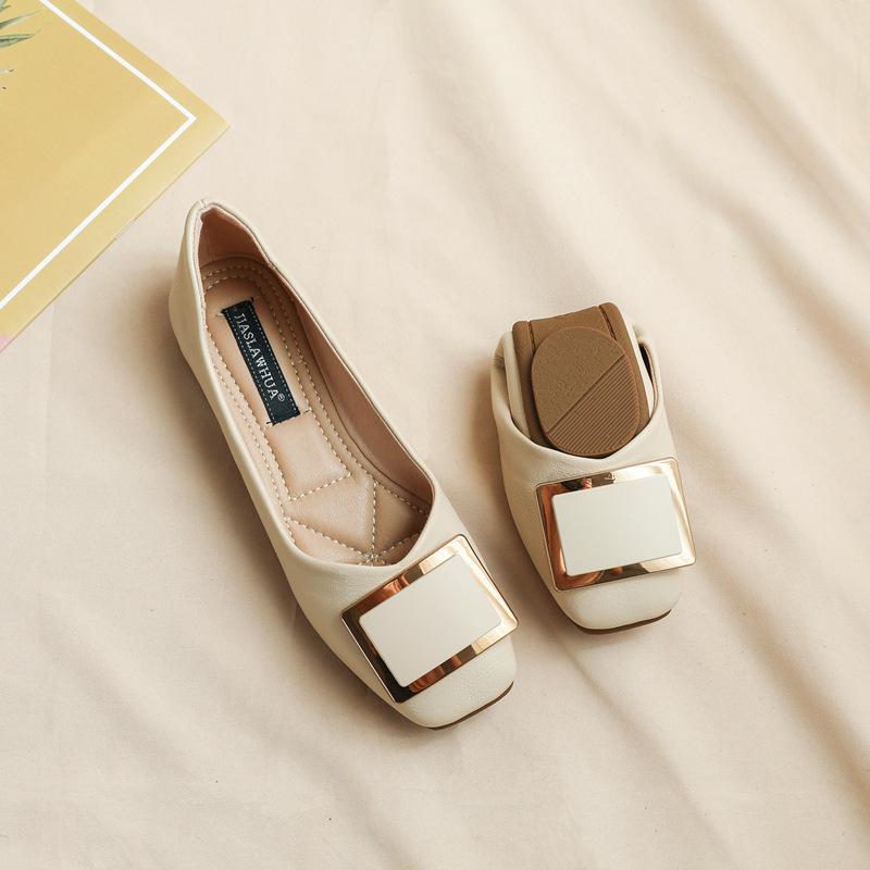 Shallow Beanie Shoes Single Shoes Women's French Soft-soled Flats 2025 New Summer Large-size Women's Shoes 41-43