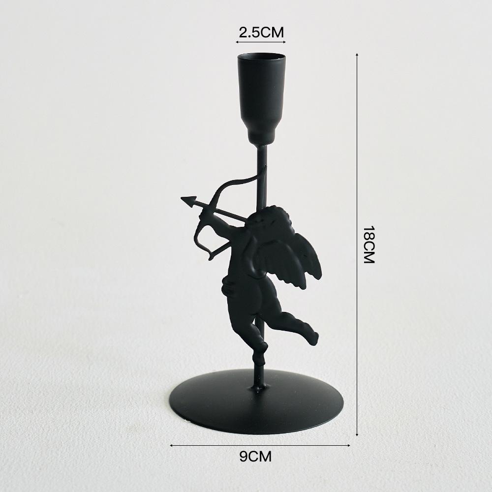 Iron Art Metal Candlestick Cupid Candle Holder Tall Candle Stand Decorative Home Crafts Geometry Atmosphere Props