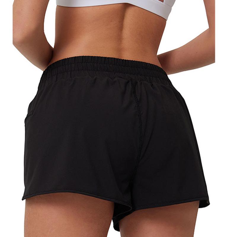

Женские шорты для йоги с низкой посадкой - Подъем бедер, трехточечный дизайн для летних видов спорта, бега и велоспорта L чёрный
