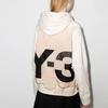 Y-3 FW21 Large Logo Spliced Long Sleeve Hoodie Women hoodies White GT5314