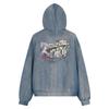 Unisex Übergroßes Used-Look Gewaschenes Kapuzen-Reißverschluss-Sweatshirt Streetwear Baumwoll-Pullover Herbst