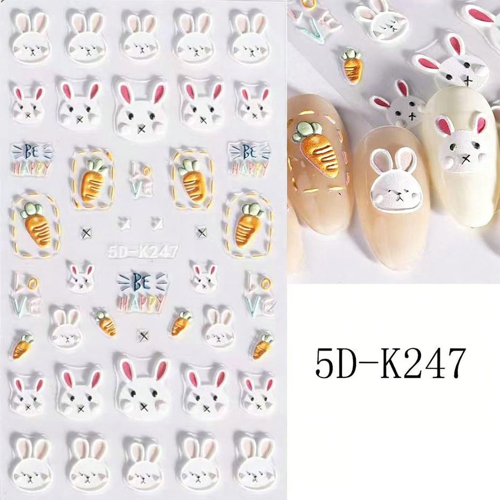 Nail Stickers Featuring Seven-spotted Ladybugs, Bees, Three-dimensional Relief Of Beaches And Sea Shells, And Nail Stickers Of Sea Snails.