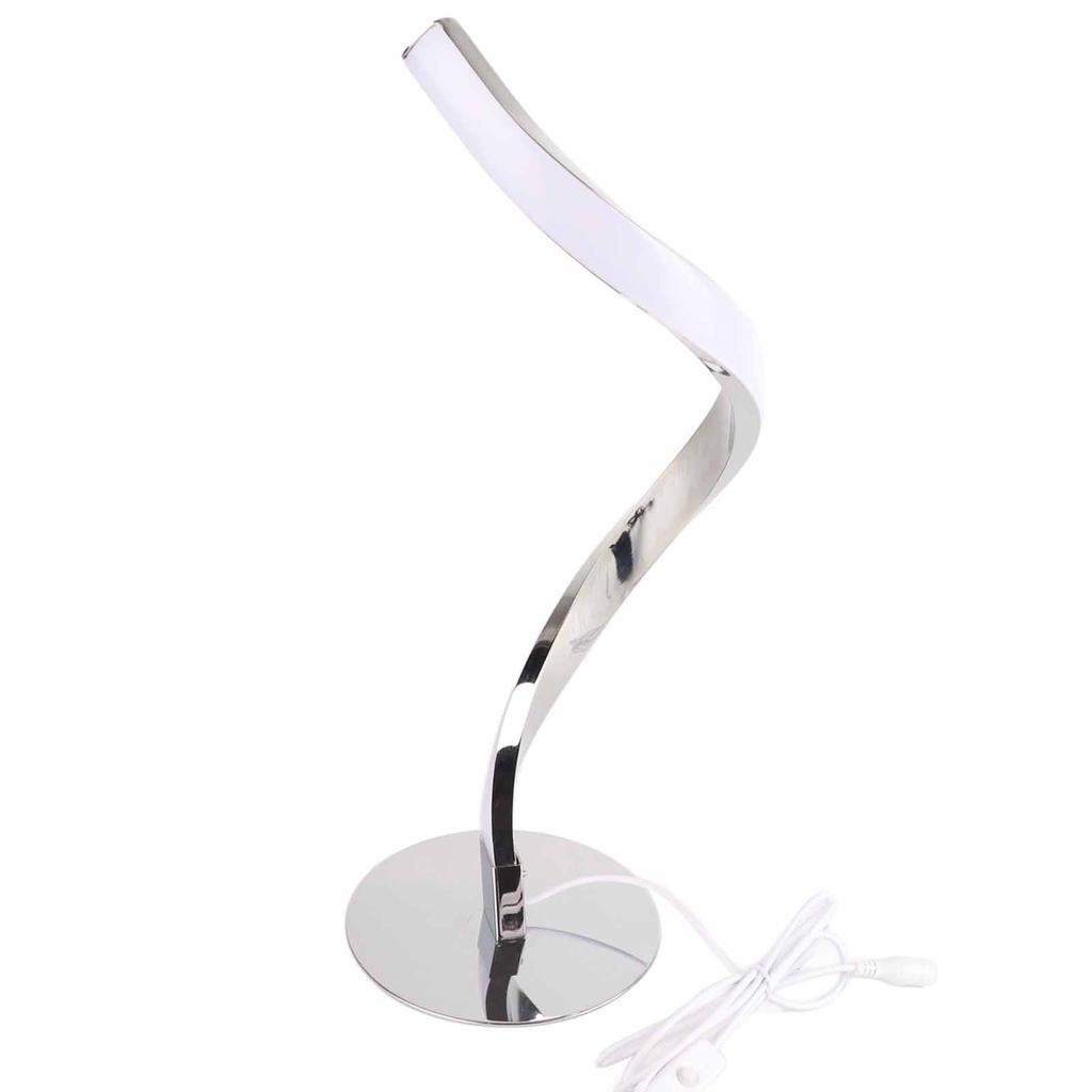 SShaped LED Spiral Table Lamp Rding Light Small Night Light for Bedside (Black )