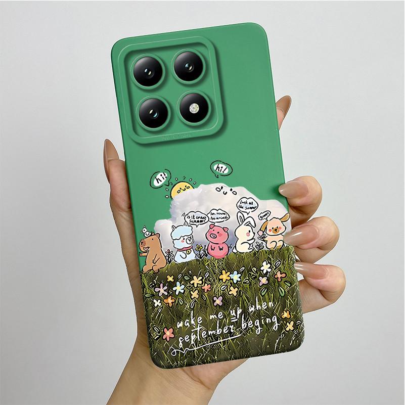 For Xiaomi 14T Pro Phone Case 14Tpro Soft Silicone TPU Sweet Painted Casing Cartoon Printed Shockproof Protective Back Cover