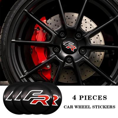 4Pcs 56mm FR Car Wheel Center Hub Caps Sticker for Ateca Ibiza 6f 6l Exeo C-upra Leon Mk2 Mk3
