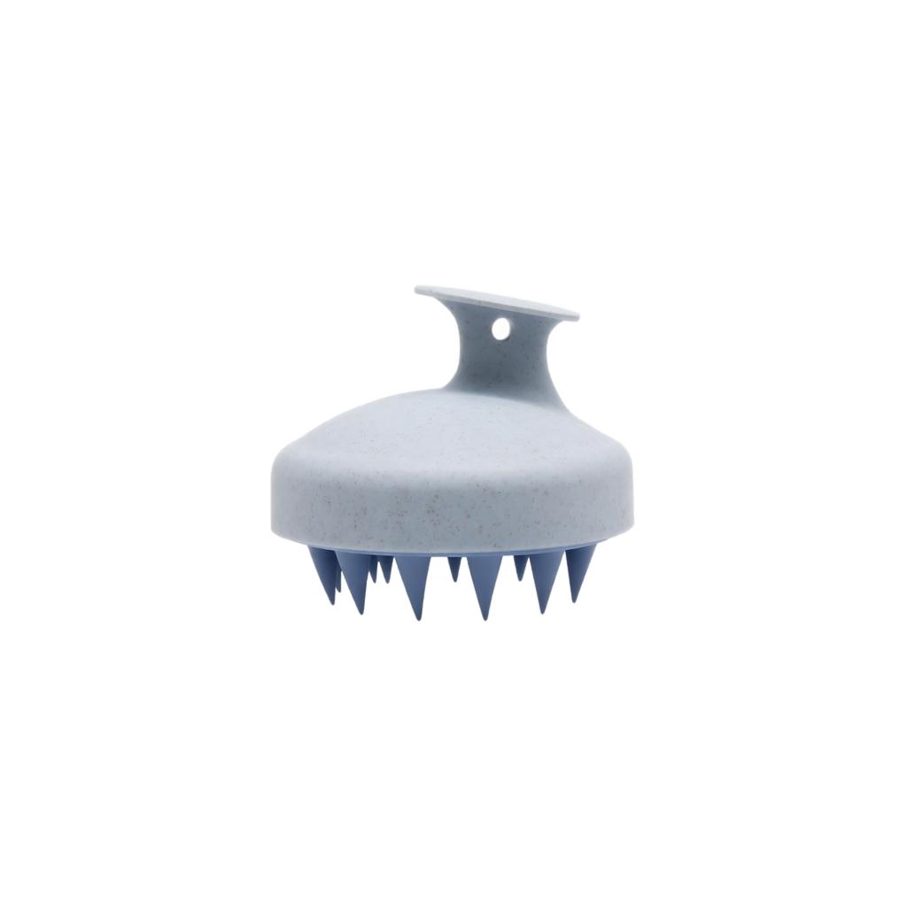 Silicone Scalp Massager Shampoo Brush Biodegradable Wheat Straw Handle Hair Cleaning Scalp Exfoliating Brush for Shower Bathing and Hair Care