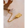 Yhpup New Arrivals Zirconia Star Moon Rectangle Pendant Necklace Fashion Stainless Steel Charm 18K Golden PVD Jewelry for Women