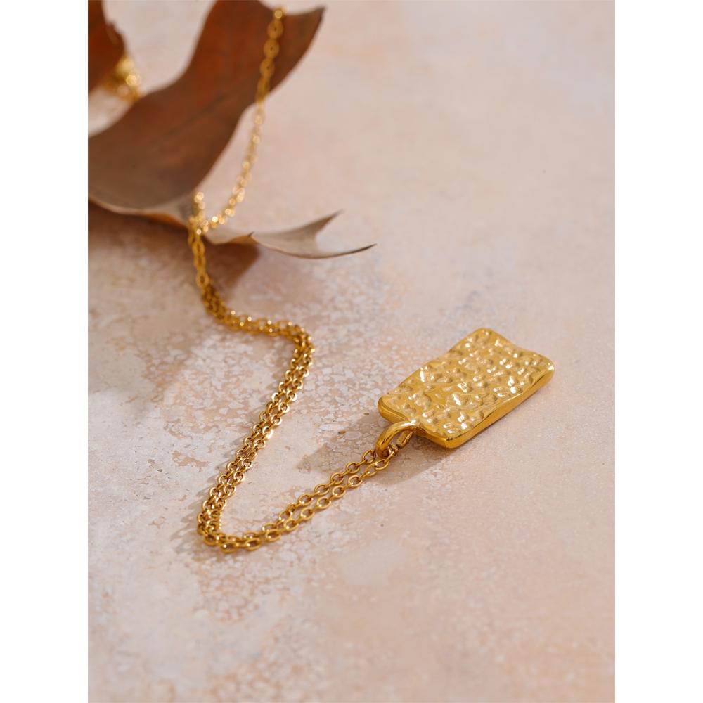 Yhpup New Arrivals Zirconia Star Moon Rectangle Pendant Necklace Fashion Stainless Steel Charm 18K Golden PVD Jewelry for Women