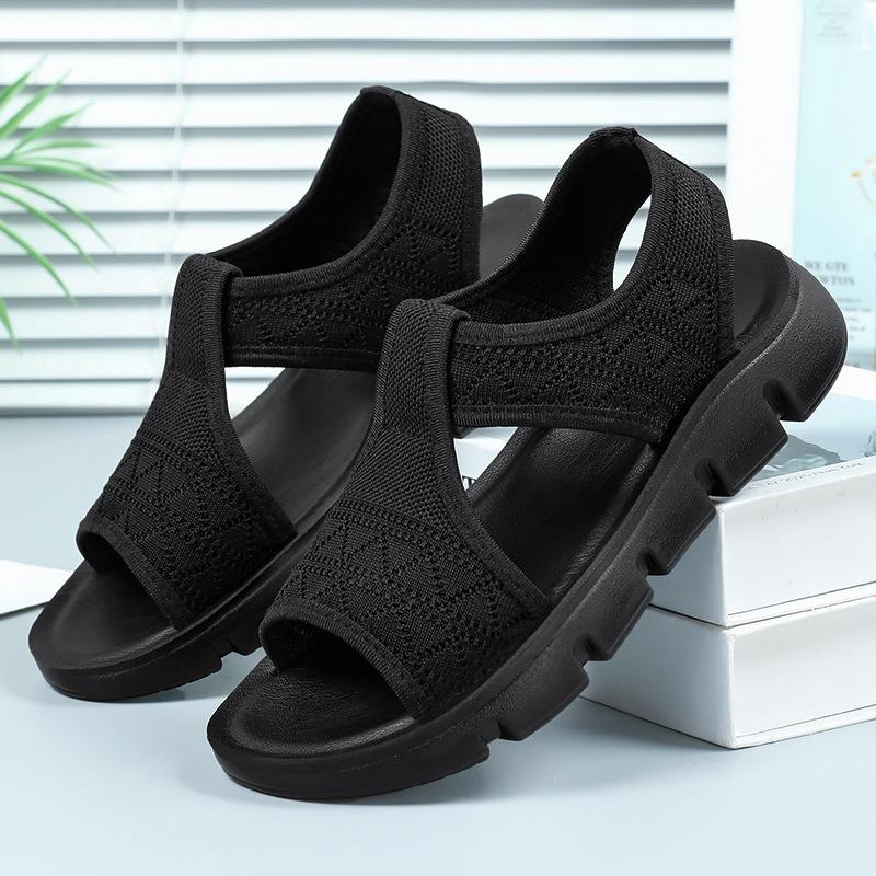 Shoes Women's Sandals One Piece Women's Shoes Summer Polyurethane Casual Shoes New Fly-woven Slippers Breathable Single Shoes