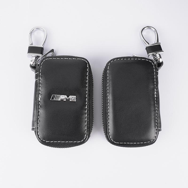 CQY1 Leather Car Key Case Protection Auto Key Bag Key Chain Cover for Mercedes Benz S400L S450/S500 MaybachS480 Auto Accessories