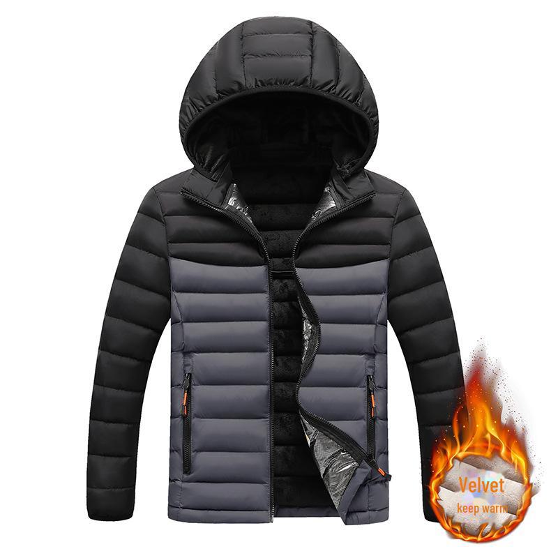 Herren 2024 Winter Slim Fit Baumwollmantel mit abnehmbarer Kapuze - Koreanischer Stil Lässig Trend mit Rippstrick-Design