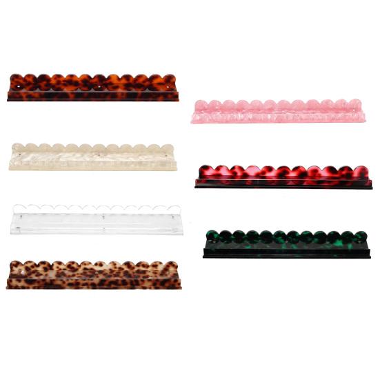 Mahjong Rack with Detachable Magnetic Pusher, Scalloped Acrylic Mah Jongg Tile Holder & Pusher Set, American Mahjong Accessories