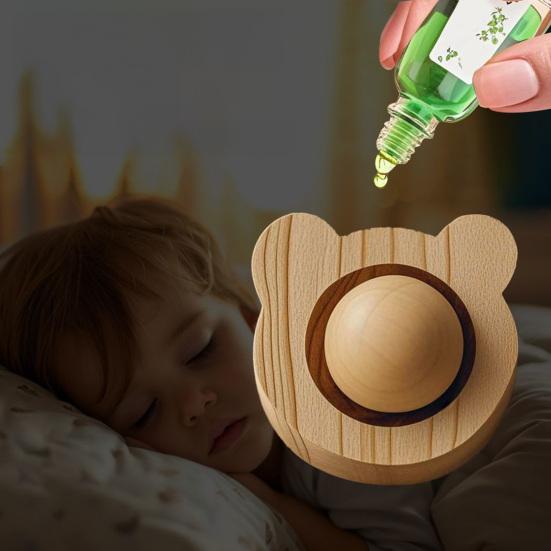 Wooden Essential Oil Diffuser Round Ball Aromatherapy Diffuser Small Passive Diffuser for Office Home Car Sauna Room SPA Center Yoga