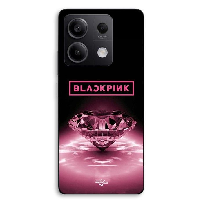 Coque de téléphone - MANIACASE - Xiaomi Redmi Note 13 5G - Silicone TPU - Noir et Rose - Motif Blackpink Diamond