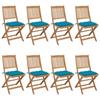 Day and Night - Day and Night Folding Garden Chairs 8 Units and Cushions Solid Acacia Wood