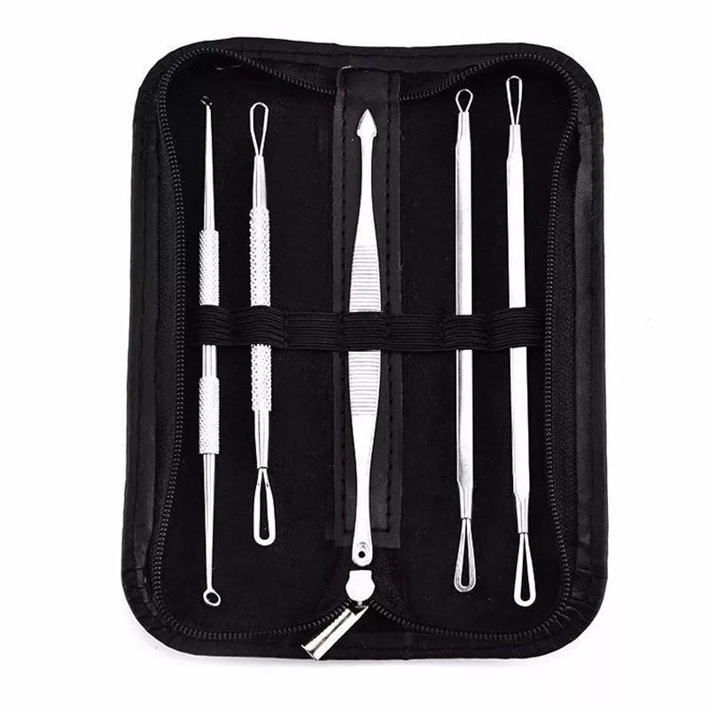 Double-Ended Acne & Blackhead Removal Kit with Tweezers