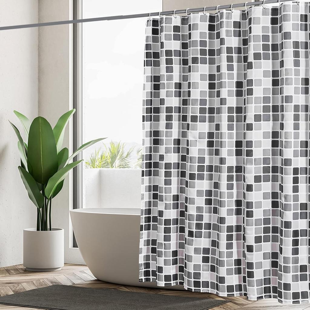 Ocean White Shower Curtain Waterproof Polyester 180X 180Cm With 12 Hooks For Bath Or Shower Decorative Shower Curtain