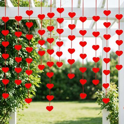 Romantic Love Flower Hanging Curtain DIY Party Supplies Valentine's Day Hanging Ornaments String Garland Decorations