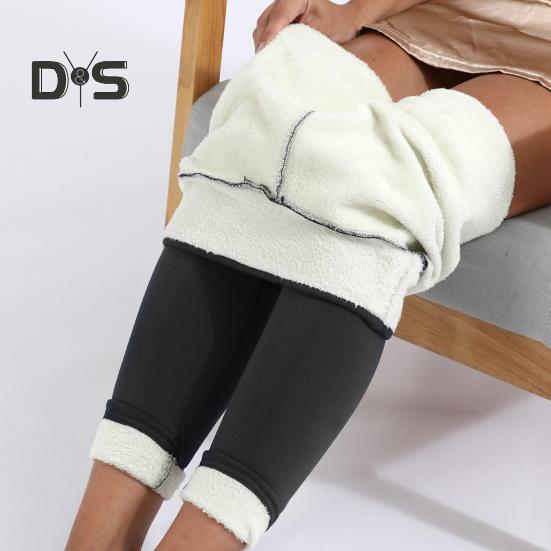 Women Leggings High Waist Slim Fit Hip Lift Thickened Velvet Lining Warm Long Pants Solid Color Yoga Sports Bottoming Pants