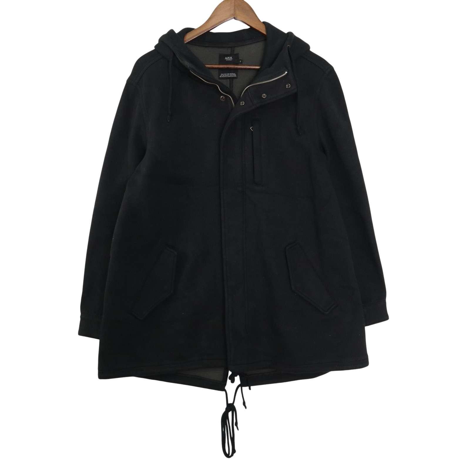 AZUL by moussy Autumn/Winter Hoodie Zip Mod Coat Military Sz.S Men s Black