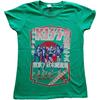 KISS Dámské tričko slim fit: Destroyer Tour '78 OFICIÁLNÍ NOVÝ zelený