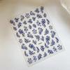 Blue White Porcelain Chinese Style Sticker 3D Self Adhesive Nail Art Sticker Flower Silverback Adhesive Manicure Decal Salon Diy