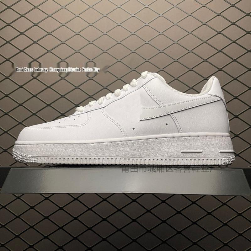 AF1 Air Force 1: Pure White Women's & Men's Low-Top Shoes in Wheat Color - Casual Couple Style.
