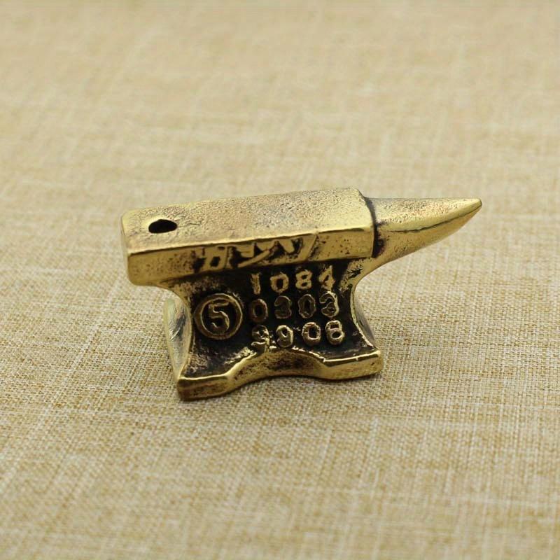 1pcs Brass Antique Old Chopping Block Folk Old Items Desktop Ornament Home Decorations Keychain Pendant Car Ornaments Unisex Home Decor Items