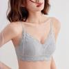 Light Pink Lace Backless Wireless Bra with Thin Straps