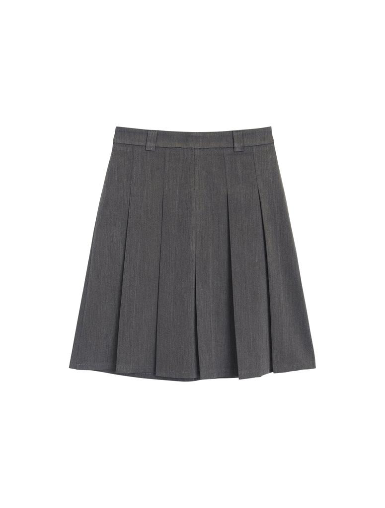 Hillioteu Demure Pleats Midi Skirt_Grey
