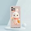 A Cute Rabbit With A Purple Hat Phone Case for iPhone 16 15 14 13 12 Pro Max Transparent for iPhone 11 Pro Max 7 8 Plus XS Bags