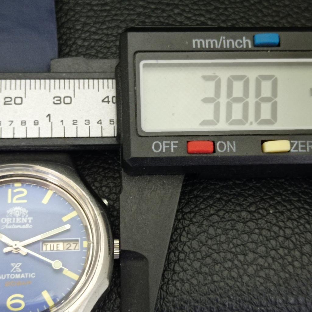 VINTAGE ORIENT AUTOMATIC 46941 JAPAN MENS BLUE COLOR DIAL WATCH A500738-5 R154-a500738
