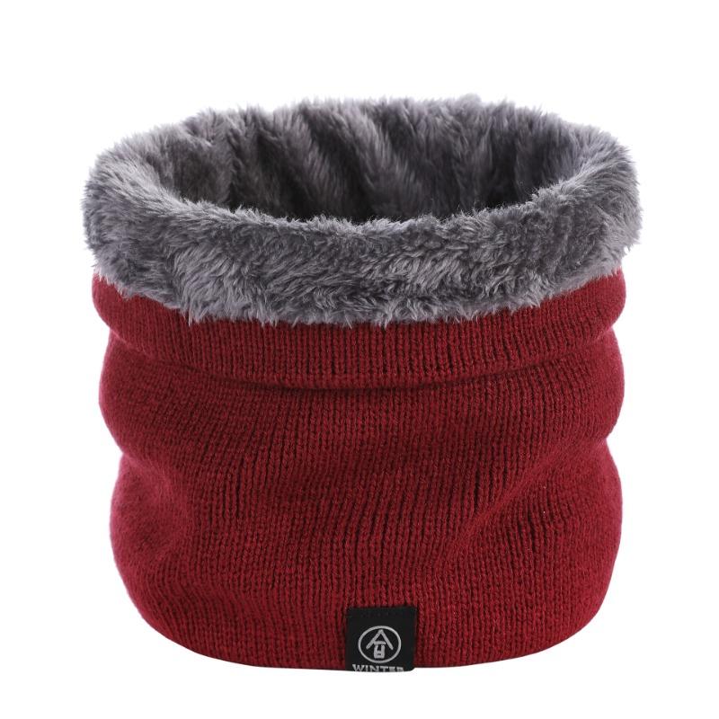 Autumn and winter new solid color pullover warm neck cover couple knitted wool scarf winter scarf