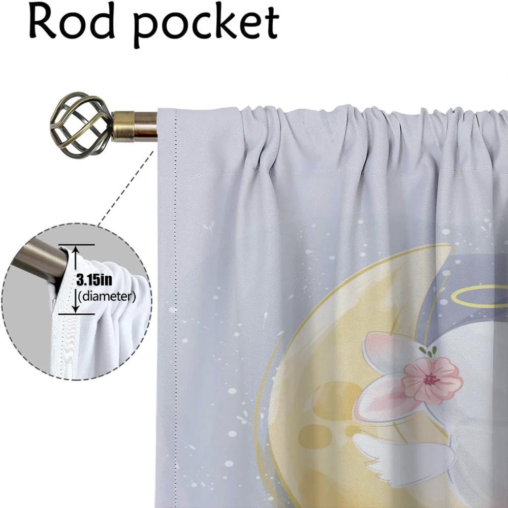 Anti-mosquito Curtains for Camera Cute Animals Blackout Curtain for Room 2 Panel Home Interior Curtains Halloween Decoration