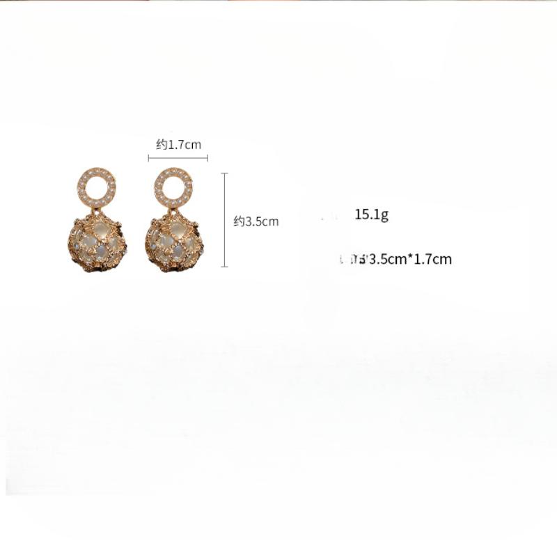 GemChic Women's Earrings Exquisite Embed Zircon Hollow Circle Mesh Light Luxury Earrings Trendy Sweet Earrings Birthday Christmas Jewelry Gift