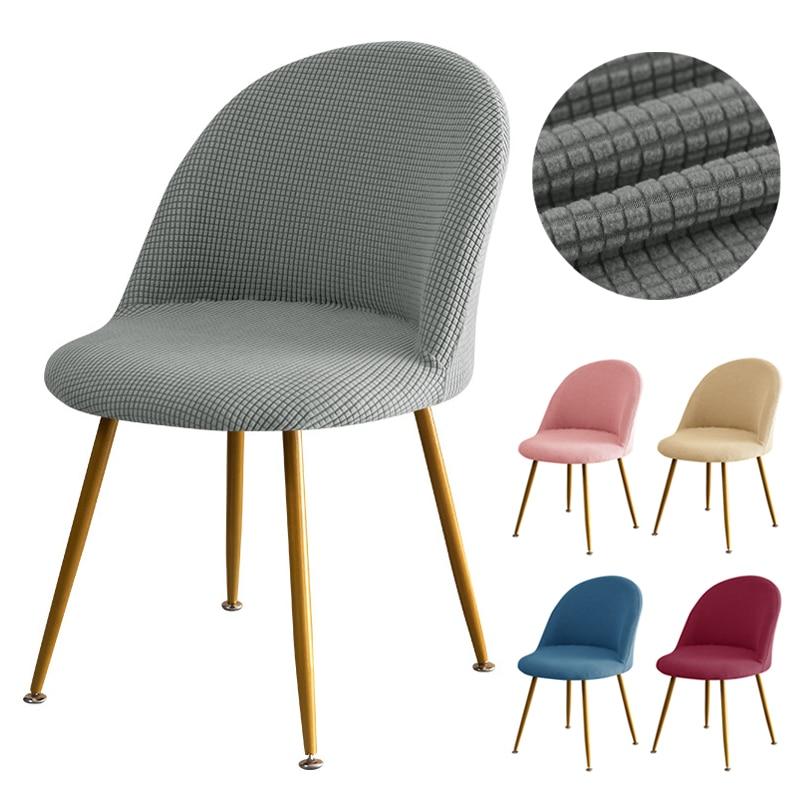 Żakardowy, zakrzywiony pokrowiec na krzesło z krótkim oparciem Polar elastan Spandex narzuty na krzesło do jadalni Elastyczny ochraniacz na siedzenia do salonu w biurze