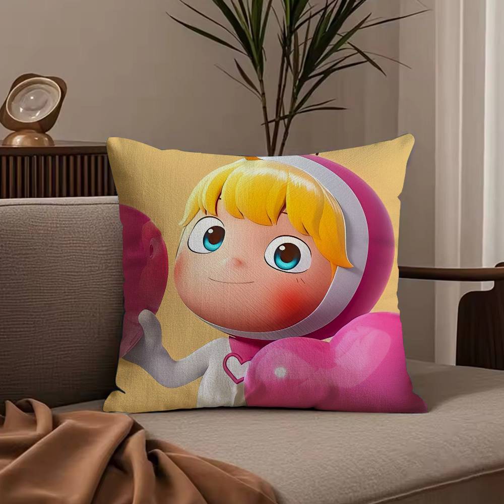 Anime Yumi's Cells The Movie Pillow Case Anti-dustmite Pillowcase Invisible zipper silky short plush Sofa cushion cover