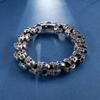 12/15mm Evil Ghost Head Skull Chain Bracelet Men 316L Stainless Steel Punk Shiny Matte Biker Rock Demon Jewelry