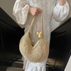 Yogodlns Borsa a Spalla Intrecciata in Paglia Oversize da Donna Casual Grande Capacità Mezzaluna Borsa a Mano Vacanza Estiva Leggera Borsa da Spiaggia Intrecciata a Mano