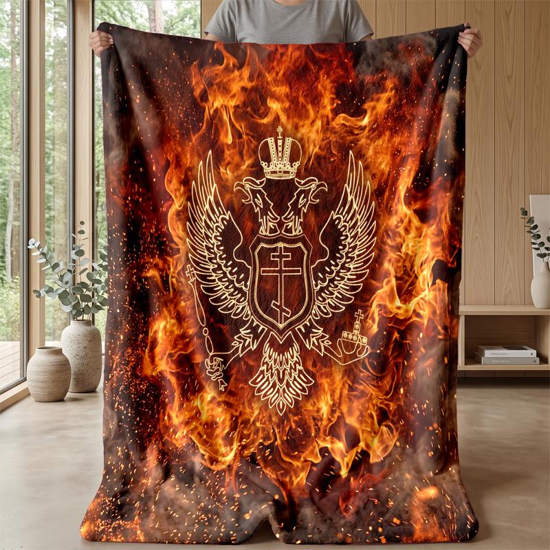 Coperta in Flanella Stampata Serbia Amica della Pelle Calda Decorativa Plaid per Divano Letto Interno Uso Quotidiano